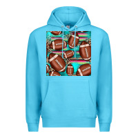 Ocean Blue football leopard turquoise seamless pattern Premium Hoodie - JahusDesignShop