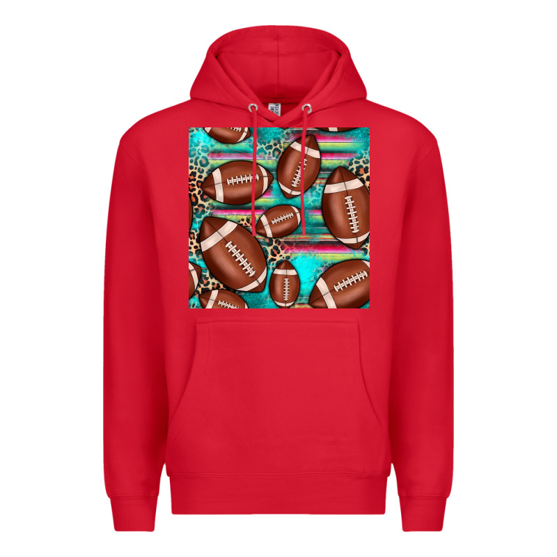 Football Leopard Turquoise Seamless Pattern Premium Hoodie by JahusDesignShop | Teevron