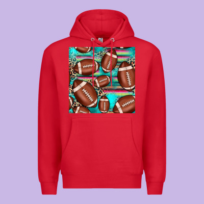 Football Leopard Turquoise Seamless Pattern Premium Hoodie Designed By Jahusdesignshop