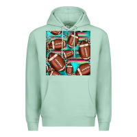 Seafoam football leopard turquoise seamless pattern Premium Hoodie - JahusDesignShop