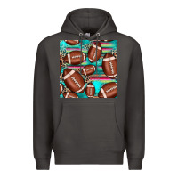 Smoke football leopard turquoise seamless pattern Premium Hoodie - JahusDesignShop