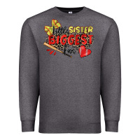 Charcoal Heather little sister biggest fan softball Premium Sweatshirt - Zillion Design Studio