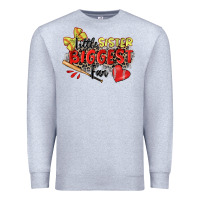 Heather Grey little sister biggest fan softball Premium Sweatshirt - Zillion Design Studio