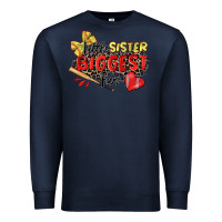 Navy little sister biggest fan softball Premium Sweatshirt - Zillion Design Studio