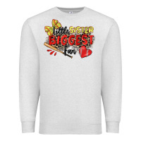Oatmeal Heather little sister biggest fan softball Premium Sweatshirt - Zillion Design Studio