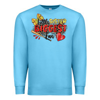Ocean Blue little sister biggest fan softball Premium Sweatshirt - Zillion Design Studio