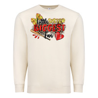 Little Sister Biggest Fan Softball Premium Sweatshirt | Teevron