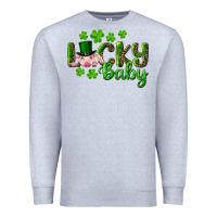 Heather Grey Lucky Baby With Pig Premium Sweatshirt - RanaPortraitStore