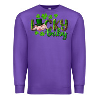 Purple Lucky Baby With Pig Premium Sweatshirt - RanaPortraitStore