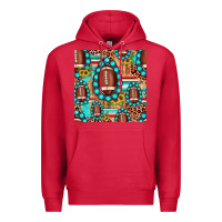 Cardinal football leopard turquoise gemstone sunflower seamless pattern Premium Hoodie - JahusDesignShop