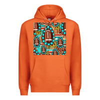 Carrot football leopard turquoise gemstone sunflower seamless pattern Premium Hoodie - JahusDesignShop