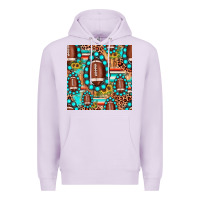 Lilac football leopard turquoise gemstone sunflower seamless pattern Premium Hoodie - JahusDesignShop