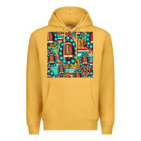 Mustard football leopard turquoise gemstone sunflower seamless pattern Premium Hoodie - JahusDesignShop