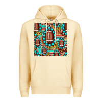 Pina Colada football leopard turquoise gemstone sunflower seamless pattern Premium Hoodie - JahusDesignShop