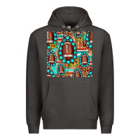 Smoke football leopard turquoise gemstone sunflower seamless pattern Premium Hoodie - JahusDesignShop
