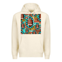 Tofu football leopard turquoise gemstone sunflower seamless pattern Premium Hoodie - JahusDesignShop