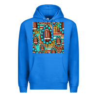 True Royal football leopard turquoise gemstone sunflower seamless pattern Premium Hoodie - JahusDesignShop