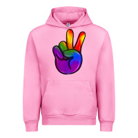 Fuchsia Pink pride peace hand Urban Hoodie - JahusDesignShop