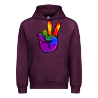 Mauve Wine pride peace hand Urban Hoodie - JahusDesignShop