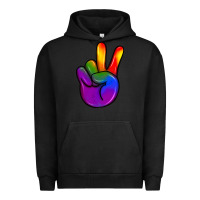 Pigment Black pride peace hand Urban Hoodie - JahusDesignShop