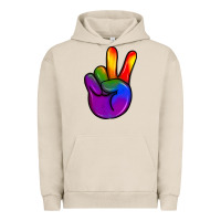 Pigment French Oak pride peace hand Urban Hoodie - JahusDesignShop