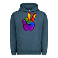 Pigment Midnight Navy pride peace hand Urban Hoodie - JahusDesignShop
