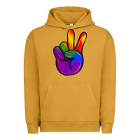 Pigment Peanut Butter pride peace hand Urban Hoodie - JahusDesignShop