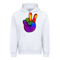 White pride peace hand Urban Hoodie - JahusDesignShop
