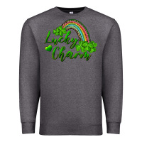 Charcoal Heather Lucky charm rainbow and shamrocks Premium Sweatshirt - RanaPortraitStore