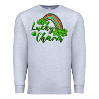 Heather Grey Lucky charm rainbow and shamrocks Premium Sweatshirt - RanaPortraitStore