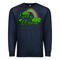 Navy Lucky charm rainbow and shamrocks Premium Sweatshirt - RanaPortraitStore