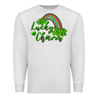 Oatmeal Heather Lucky charm rainbow and shamrocks Premium Sweatshirt - RanaPortraitStore