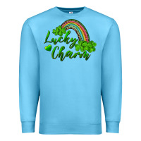 Ocean Blue Lucky charm rainbow and shamrocks Premium Sweatshirt - RanaPortraitStore