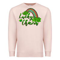 Pale Pink Lucky charm rainbow and shamrocks Premium Sweatshirt - RanaPortraitStore