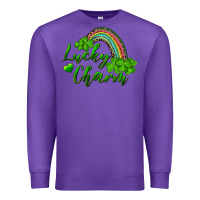 Purple Lucky charm rainbow and shamrocks Premium Sweatshirt - RanaPortraitStore