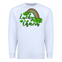 White Lucky charm rainbow and shamrocks Premium Sweatshirt - RanaPortraitStore