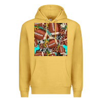 Antique Gold football leopard turquoise cowhide sunflower seamless pattern Premium Hoodie - JahusDesignShop