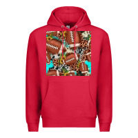 Cardinal football leopard turquoise cowhide sunflower seamless pattern Premium Hoodie - JahusDesignShop