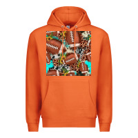 Carrot football leopard turquoise cowhide sunflower seamless pattern Premium Hoodie - JahusDesignShop