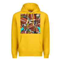 Lemon football leopard turquoise cowhide sunflower seamless pattern Premium Hoodie - JahusDesignShop