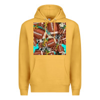 Mustard football leopard turquoise cowhide sunflower seamless pattern Premium Hoodie - JahusDesignShop