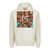 Oatmeal Heather football leopard turquoise cowhide sunflower seamless pattern Premium Hoodie - JahusDesignShop