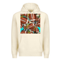 Sandshell football leopard turquoise cowhide sunflower seamless pattern Premium Hoodie - JahusDesignShop