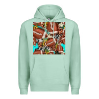 Seafoam football leopard turquoise cowhide sunflower seamless pattern Premium Hoodie - JahusDesignShop