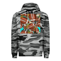 Slate Camo football leopard turquoise cowhide sunflower seamless pattern Premium Hoodie - JahusDesignShop