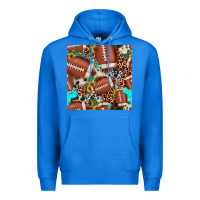 True Royal football leopard turquoise cowhide sunflower seamless pattern Premium Hoodie - JahusDesignShop