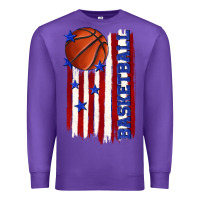 Purple basketball american flag Premium Sweatshirt - texasbilliewilder