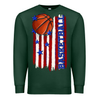 Sports Green basketball american flag Premium Sweatshirt - texasbilliewilder