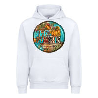 White hello pumpkin earrings Urban Hoodie - BundleAndBundleShop