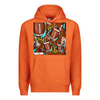 Carrot football leopard gemstone sunflower seamless pattern Premium Hoodie - JahusDesignShop